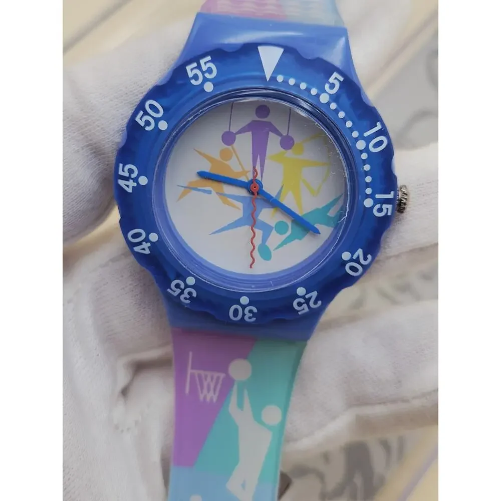 RARE Singapore Airlines Surf Watch Promo Quartz Sports Dial Colorful 90s Works